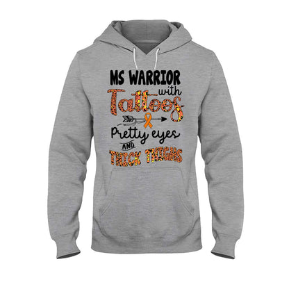 Ms Warrior With Tattoos  - Multiple Sclerosis Awareness T-shirt And Hoodie 092021