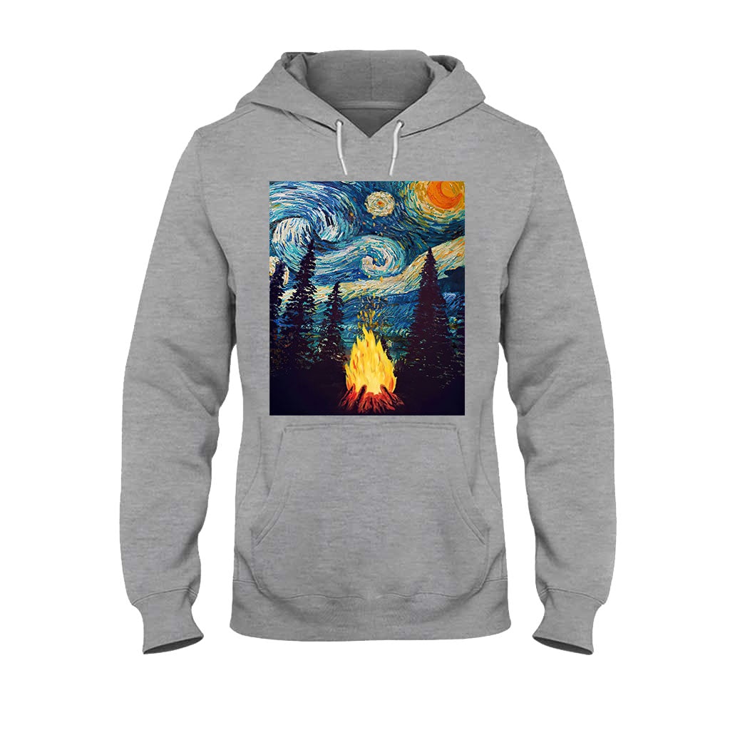 Campfire Starry Night - Camping T-shirt and Hoodie 112021