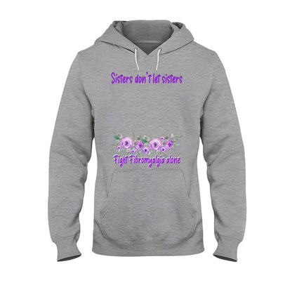 Sisters Don't Let Sisters Fight Epilepsy Alone - Personalized Fibromyalgia Awareness T-shirt and Hoodie