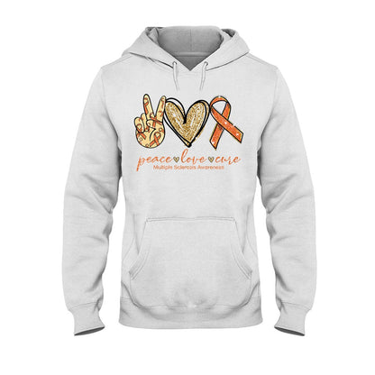 Peace Love Cure  - Multiple Sclerosis Awareness T-shirt And Hoodie 092021