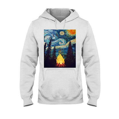 Campfire Starry Night - Camping T-shirt and Hoodie 112021