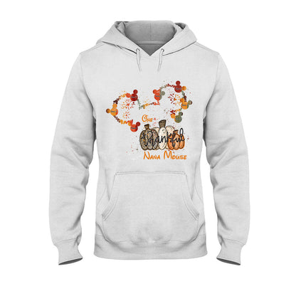 One Thankful Nana Mouse - Personalized Thanksgiving Grandma T-shirt and Hoodie