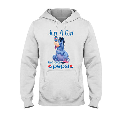 Just A Girl Who Loves - Blue Soft Drink T-shirt and Hoodie