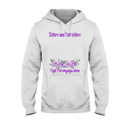 Sisters Don't Let Sisters Fight Epilepsy Alone - Personalized Fibromyalgia Awareness T-shirt and Hoodie