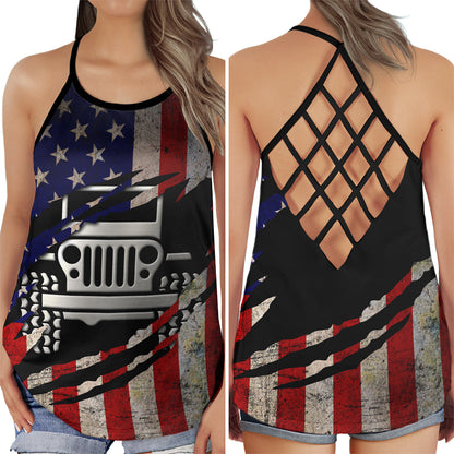 America Beautiful Car Cross Tank Top 0523