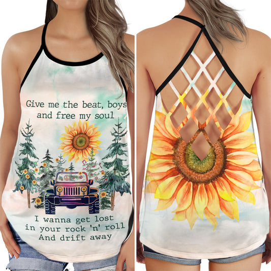 And Sunflowers Give Me The Bear Car Cross Tank Top 0523