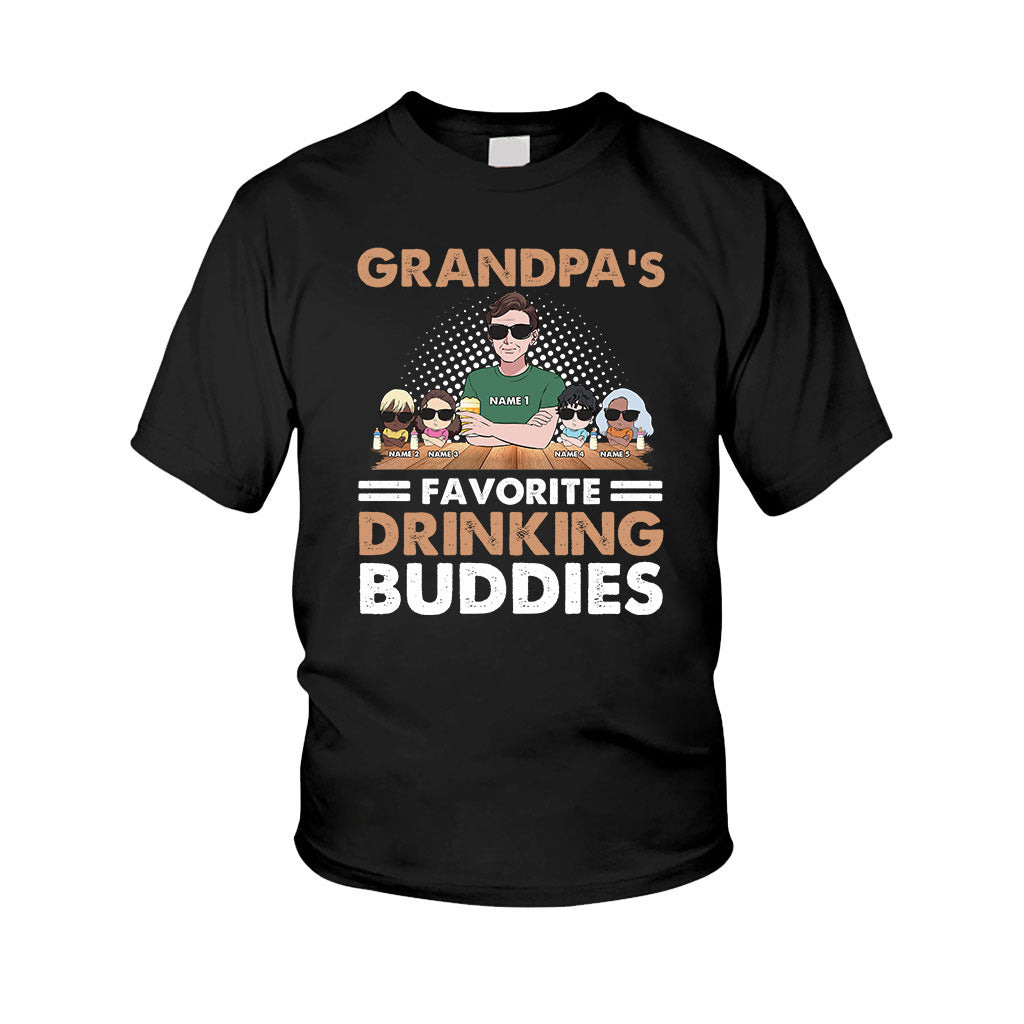 Grandpa's Favorite Drinking Buddies - Personalized Father's Day Kid Shirts