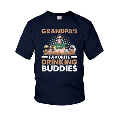 Grandpa's Favorite Drinking Buddies - Personalized Father's Day Kid Shirts