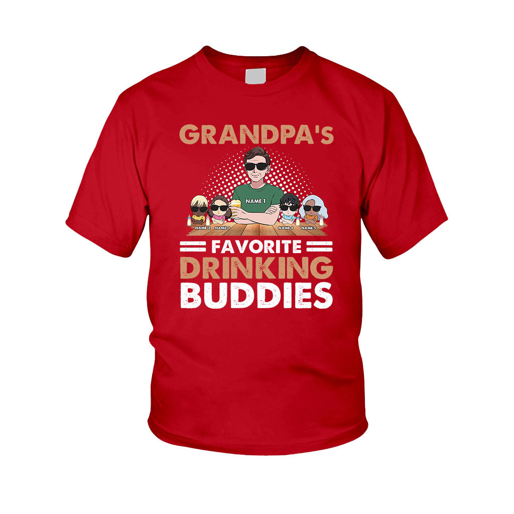 Grandpa's Favorite Drinking Buddies - Personalized Father's Day Kid Shirts