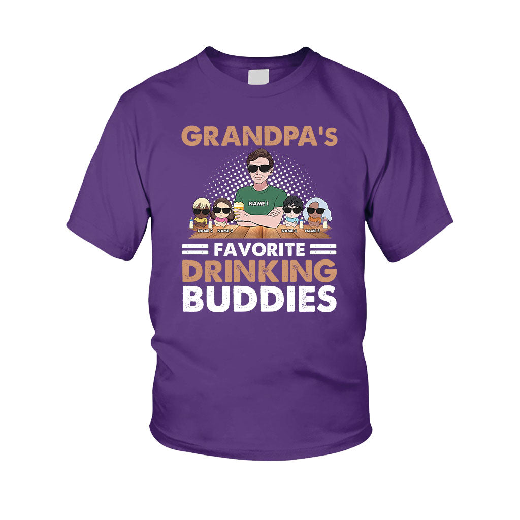 Grandpa's Favorite Drinking Buddies - Personalized Father's Day Kid Shirts