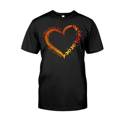 I Wear Orange For Someone I Love Heart - ADHD Awareness Personalized T-shirt And Hoodie