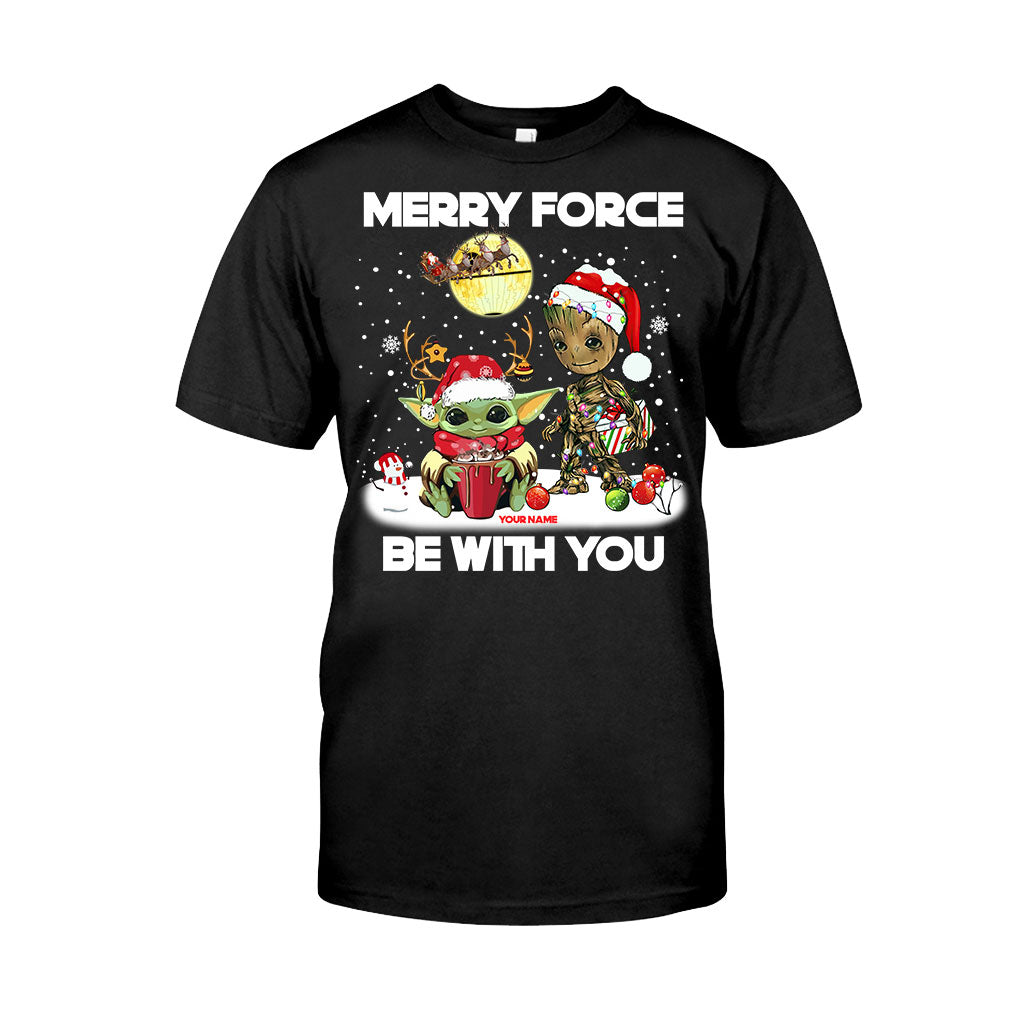 Merry Force Be With You - Personalized Christmas The Force T-shirt and Hoodie