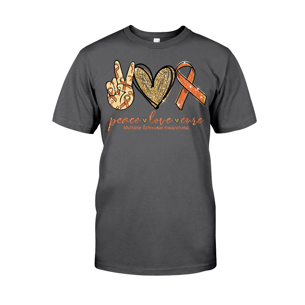 Peace Love Cure  - Multiple Sclerosis Awareness T-shirt And Hoodie 092021