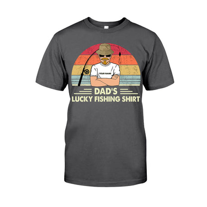 Dad's Lucky Shirt - Personalized Father's Day Fishing T-shirt and Hoodie