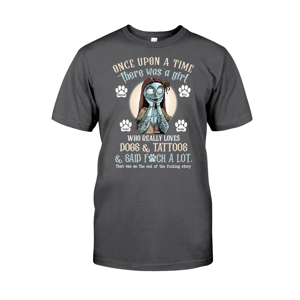 A Girl Who Really Loves Dog Tattoo - Personalized T-shirt and Hoodie