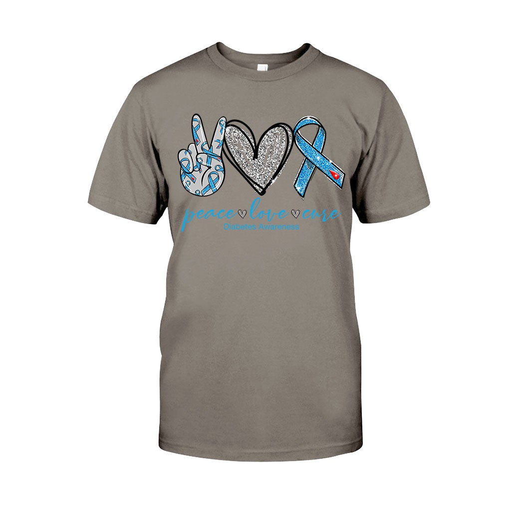 Peace Love Cure - Diabetes Awareness T-shirt And Hoodie 082021