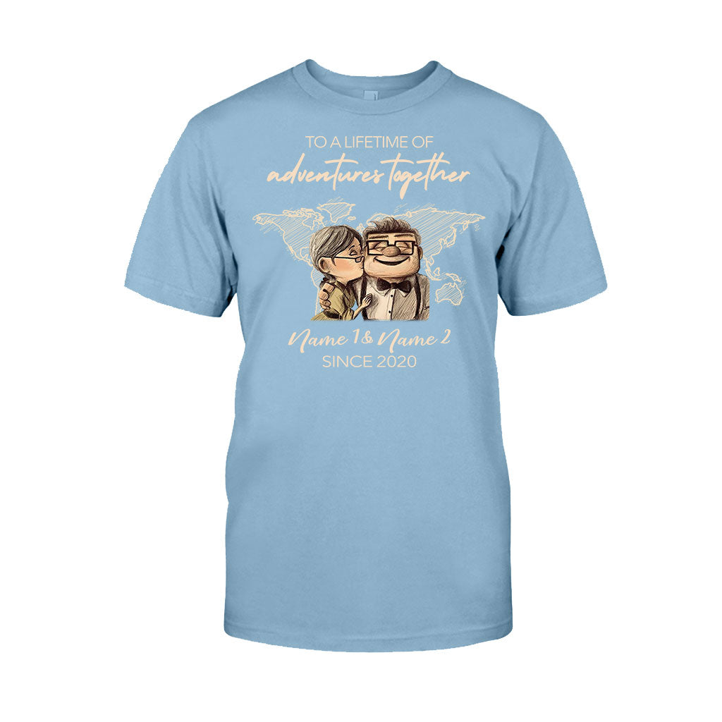 To A Lifetime Of Adventures Together - Personalized Couple Travelling T-shirt and Hoodie