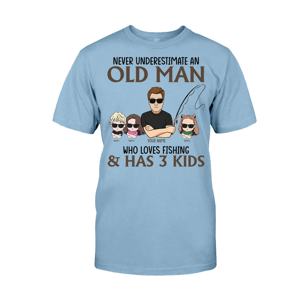 Never Underestimate An Old Man Who Loves Fishing - Personalized Father's Day T-shirt and Hoodie