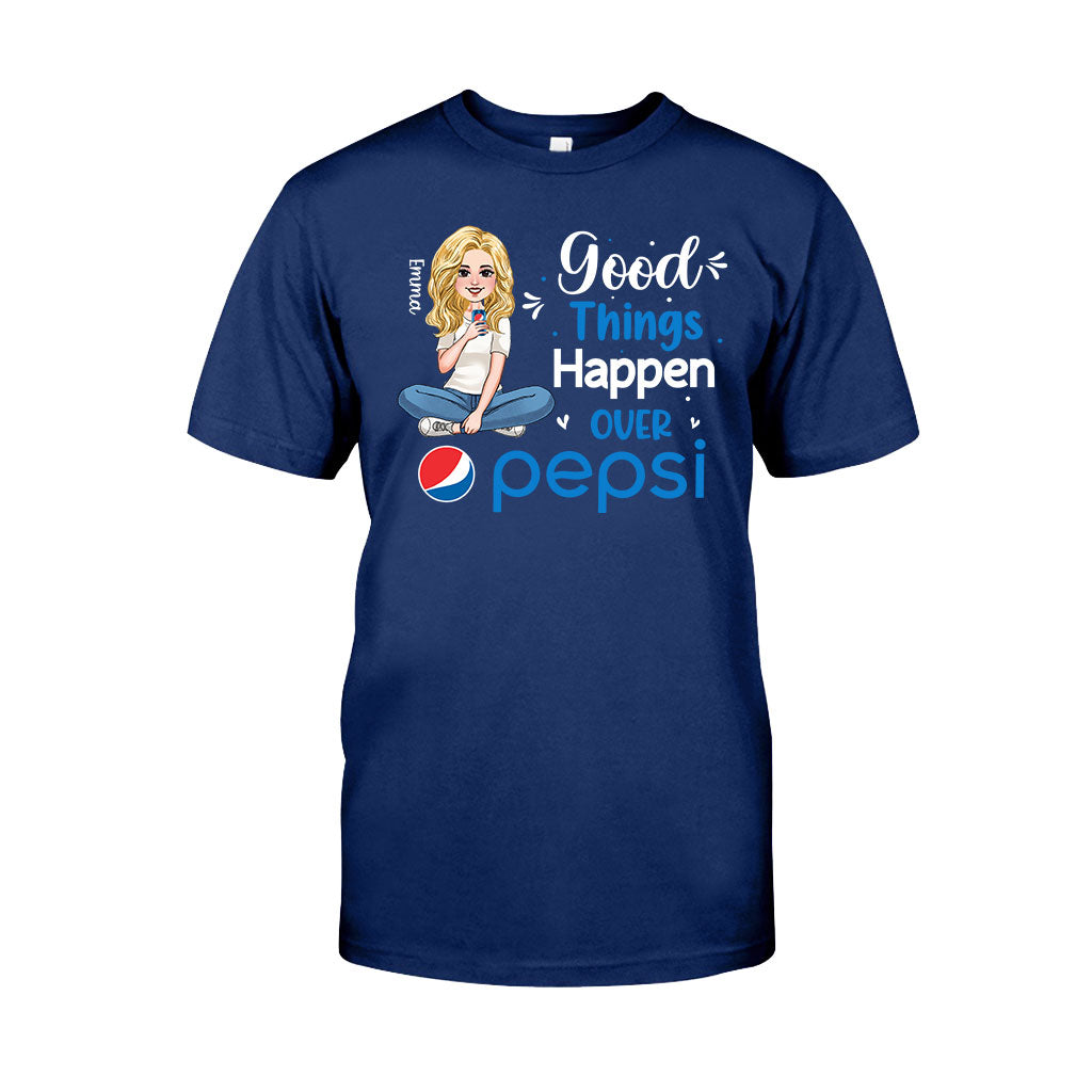 Good Things Happen Over - Personalized Blue Soft Drink T-shirt and Hoodie