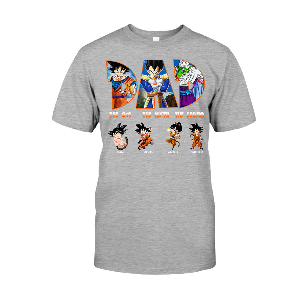 Dad The God The Myth The Legend - Personalized Seven Balls T-shirt and Hoodie