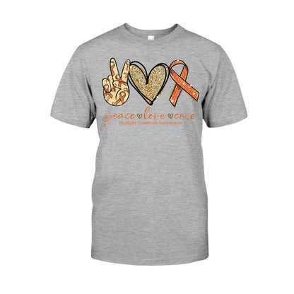 Peace Love Cure  - Multiple Sclerosis Awareness T-shirt And Hoodie 092021