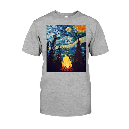 Campfire Starry Night - Camping T-shirt and Hoodie 112021