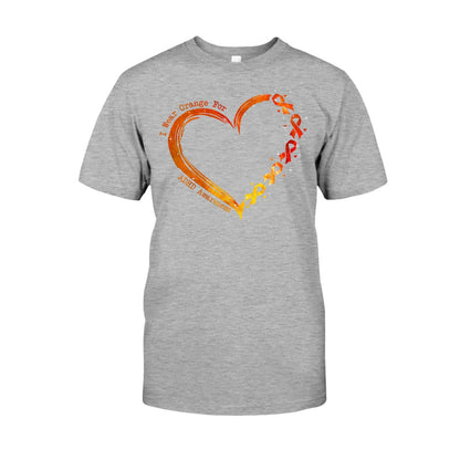 I Wear Orange For Someone I Love Heart - ADHD Awareness Personalized T-shirt And Hoodie