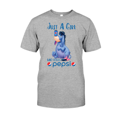 Just A Girl Who Loves - Blue Soft Drink T-shirt and Hoodie