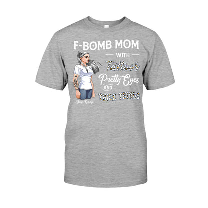 F-Bomb Mom With Tattoos, Pretty Eyes And Thick Things - Personalized Mother's Day T-shirt and Hoodie