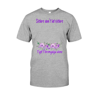 Sisters Don't Let Sisters Fight Epilepsy Alone - Personalized Fibromyalgia Awareness T-shirt and Hoodie