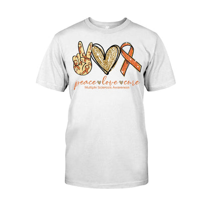 Peace Love Cure  - Multiple Sclerosis Awareness T-shirt And Hoodie 092021