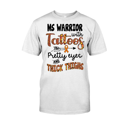 Ms Warrior With Tattoos  - Multiple Sclerosis Awareness T-shirt And Hoodie 092021