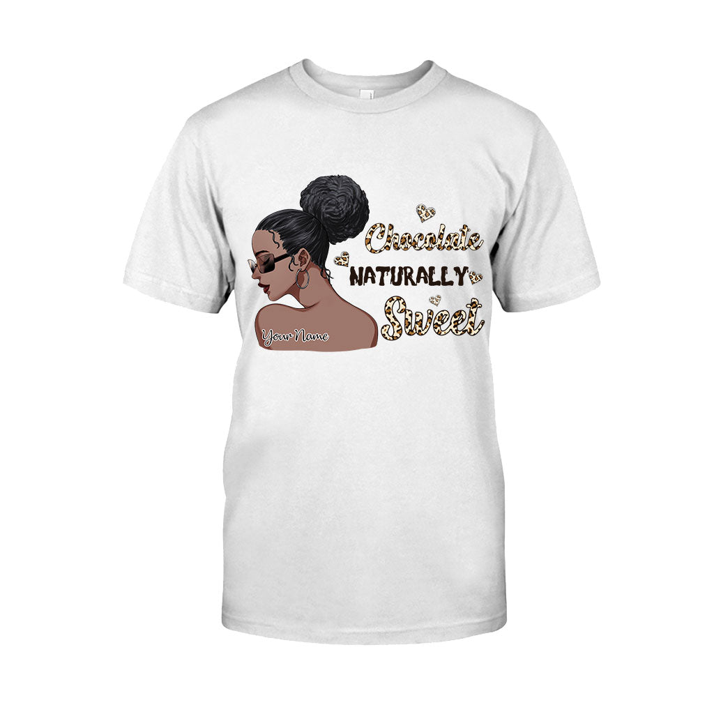 Chocolate Naturally Sweet Afro Girl - Personalized African American T-shirt and Hoodie