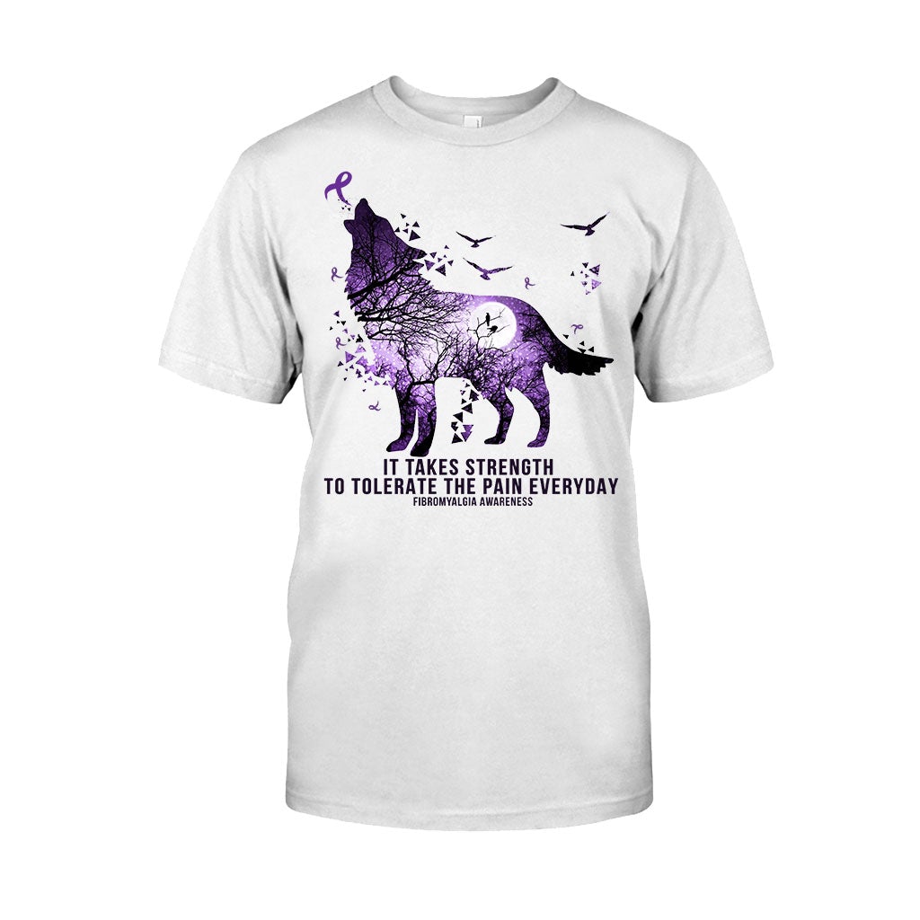 It Takes Strength Purple Wolf - Fibromyalgia Awareness T-shirt and Hoodie 112021