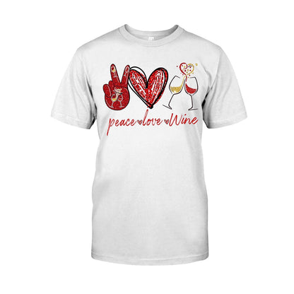 Peace Love Wine T-shirt And Hoodie 062021