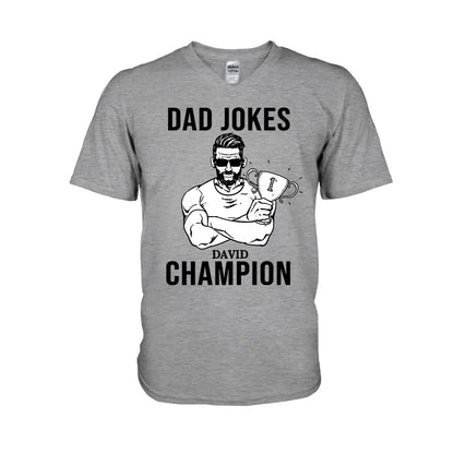 Dad Jokes Champion - Personalized Father's Day T-shirt and Hoodie