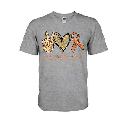 Peace Love Cure  - Multiple Sclerosis Awareness T-shirt And Hoodie 092021