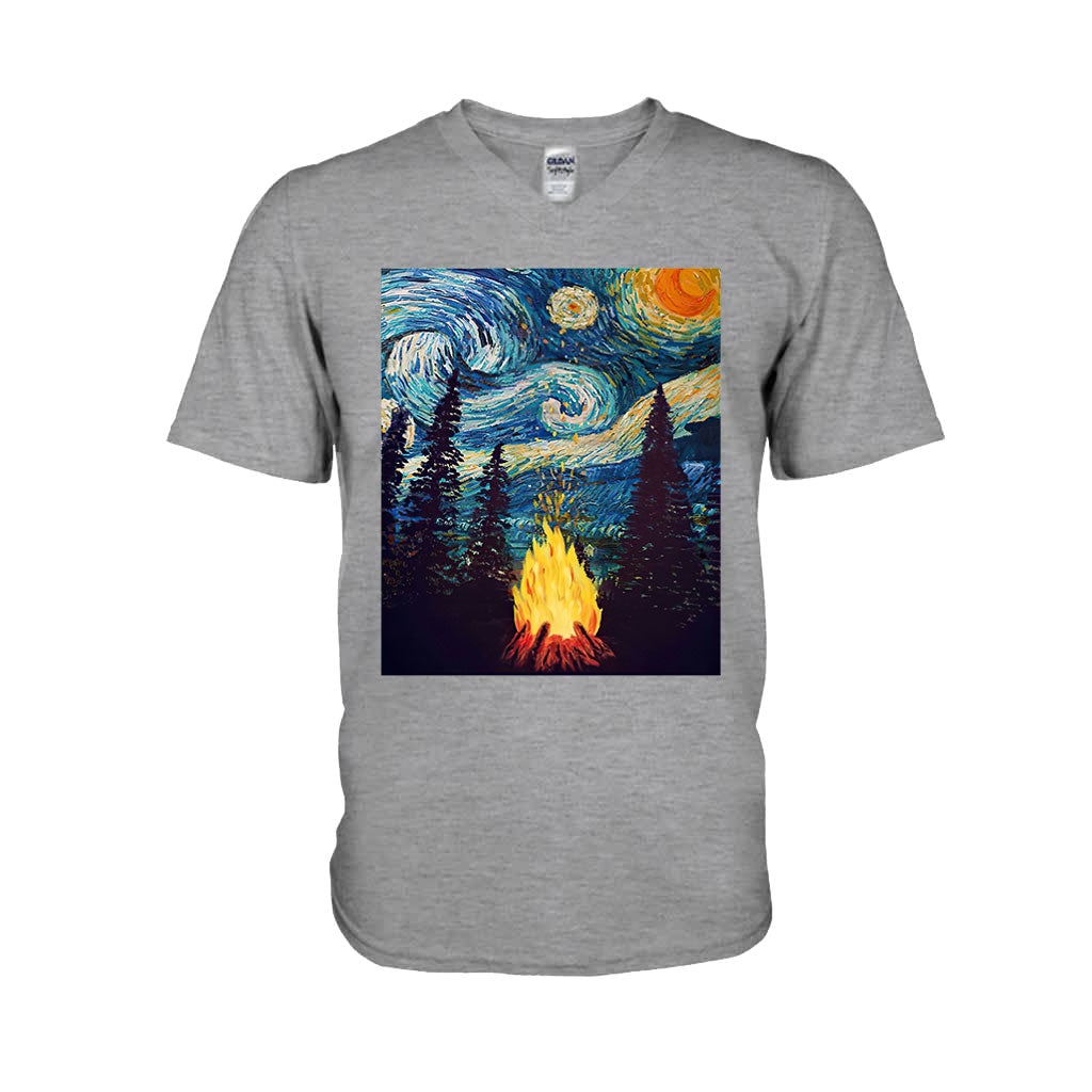 Campfire Starry Night - Camping T-shirt and Hoodie 112021