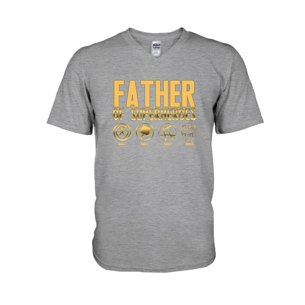 Father Of Superheroes - Personalized Father's Day T-shirt and Hoodie