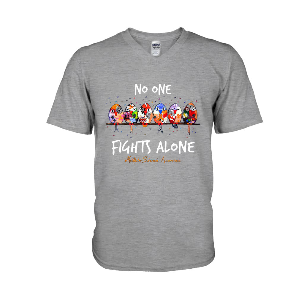 No One Fights Alone - Multiple Sclerosis Awareness T-shirt and Hoodie 1121