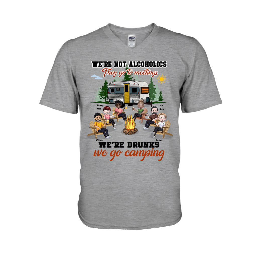 We're Not Alcoholics They Go To Meeting - Personalized Camping T-shirt and Hoodie