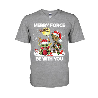 Merry Force Be With You - Personalized Christmas The Force T-shirt and Hoodie