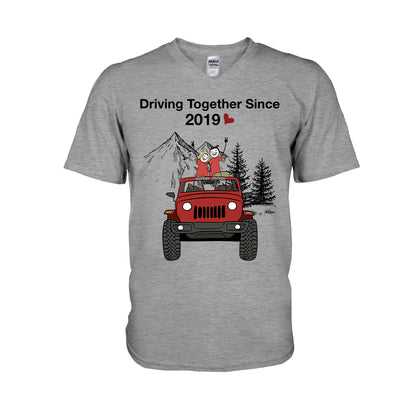 Driving Together Since - Personalized Couple Car T-shirt and Hoodie