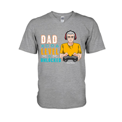 Dad Level Unlocked - Personalized Father's Day T-shirt and Hoodie