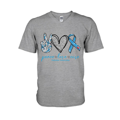 Peace Love Cure - Diabetes Awareness T-shirt And Hoodie 082021