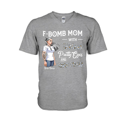 F-Bomb Mom With Tattoos, Pretty Eyes And Thick Things - Personalized Mother's Day T-shirt and Hoodie