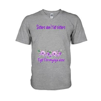 Sisters Don't Let Sisters Fight Epilepsy Alone - Personalized Fibromyalgia Awareness T-shirt and Hoodie