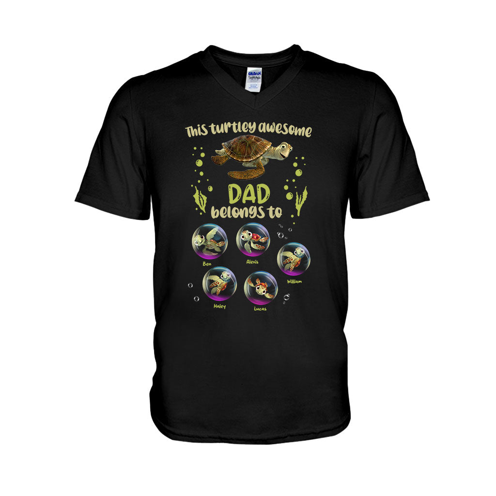 Turtley Awesome Dad - Personalized Father T-shirt and Hoodie