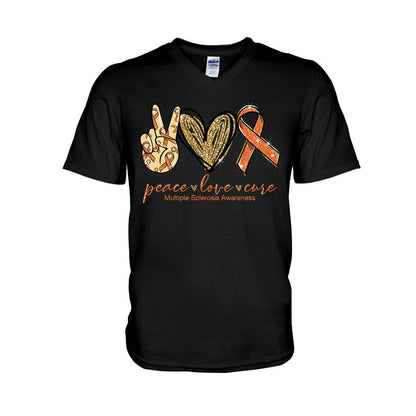 Peace Love Cure  - Multiple Sclerosis Awareness T-shirt And Hoodie 092021