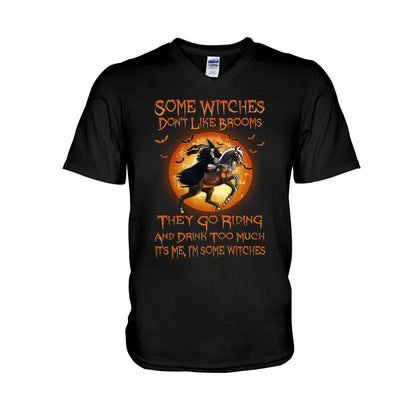 Some Witches Don't Like Brooms And Drink Too Much - Halloween Horse T-shirt and Hoodie